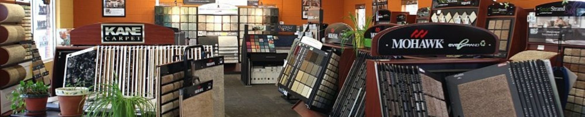 A carpet store showing carpet samples from Carpet Express Inc in Clarksville, TN