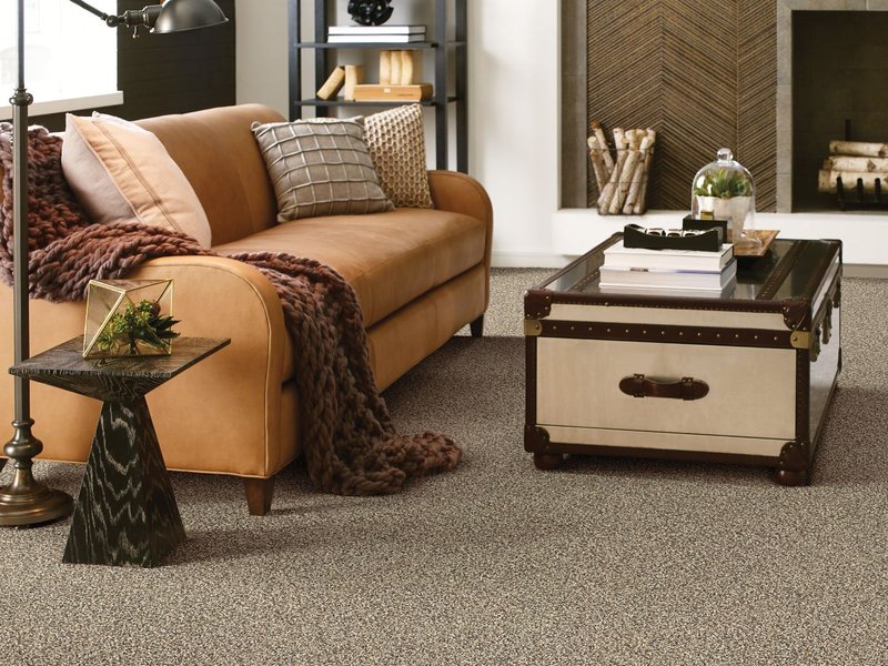 A nice living room with a brown couch and a mini table in the middle of it from Carpet Express Inc in Clarksville, TN